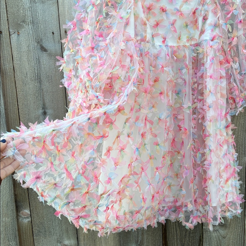 Pixie Dust Puff Dress- Multicolor Pink - image 5